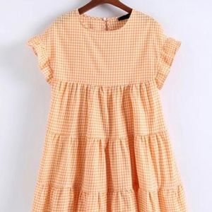 NWOT - Orange Gingham Dress